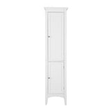 Simon 15 in. W x 63 in. H x 13-1/4 in. D Bathroom Linen Storage Floor Cabinet with 2-Shutter Doors in White - Super Arbor