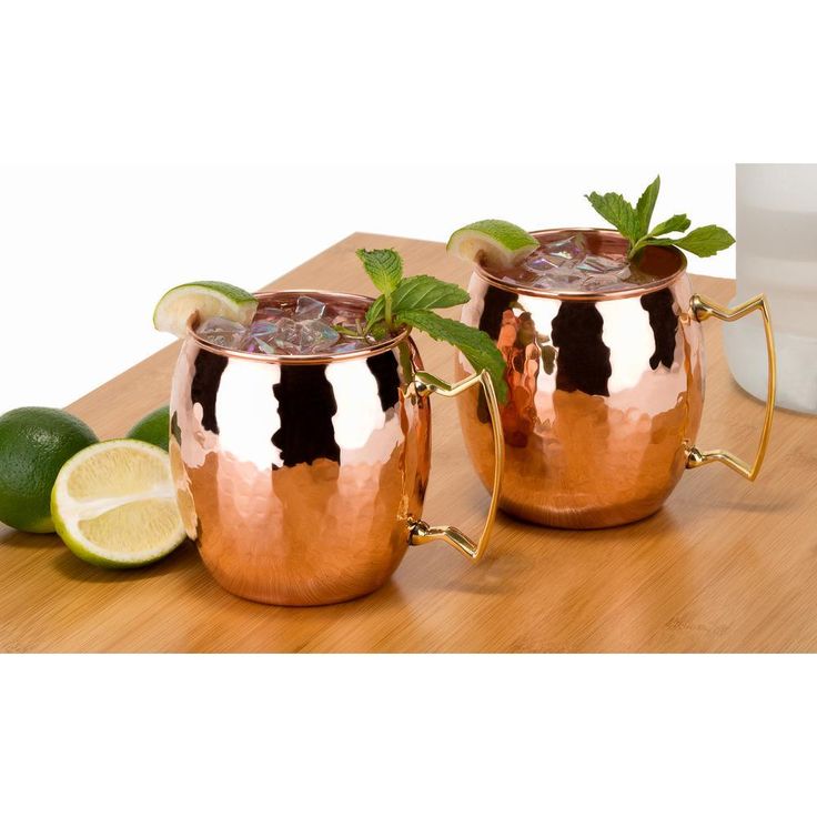 16 oz. Solid Copper Hammered Moscow Mule Mug with Unlined Non-Lacquered (Set of 4)