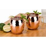 16 oz. Solid Copper Hammered Moscow Mule Mug with Unlined Non-Lacquered (Set of 4)