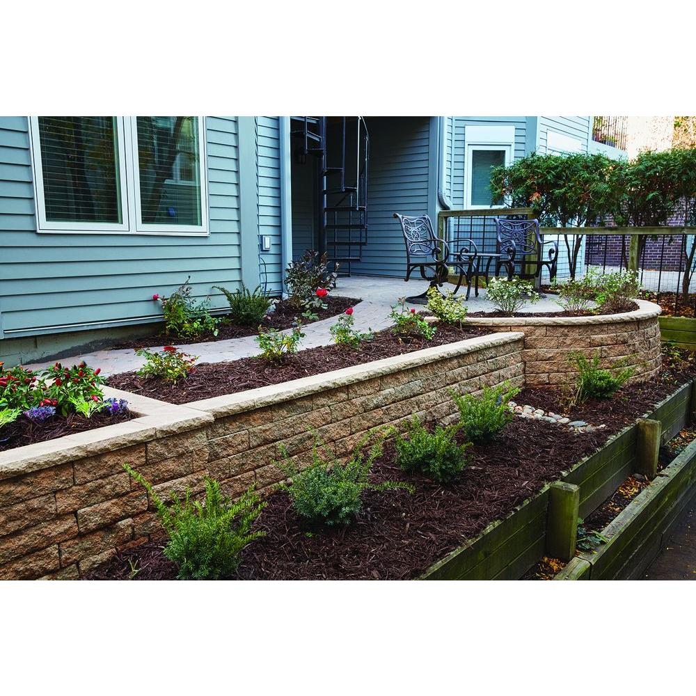 Oldcastle Tango 4 in. x 12 in. x 6 in. Brown/Buff Concrete Garden Wall Block (144 Pieces / 48 Face ft. / Pallet) - Super Arbor