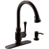 Carmichael Single-Handle Pull-Down Sprayer Kitchen Faucet in Oil Rubbed Bronze - Super Arbor