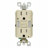 15 Amp Self-Test SmartlockPro Combo Duplex Guide Light and Tamper Resistant GFCI Outlet, White - Super Arbor