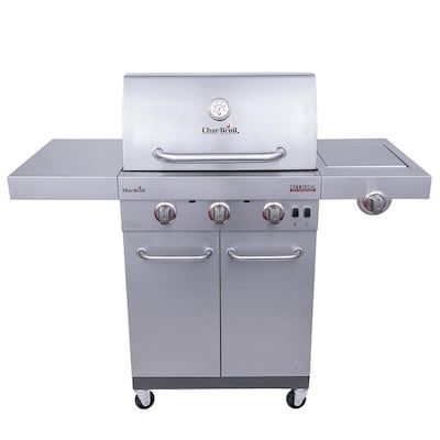Char-Broil Commercial Stainless Steel 3-Burner Liquid Propane and Natural Gas Infrared Gas Grill with 1 Side Burner