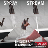 Charmaine Single-Handle Pull-Down Sprayer Kitchen Faucet with Touch2O and ShieldSpray Technologies in Venetian Bronze - Super Arbor