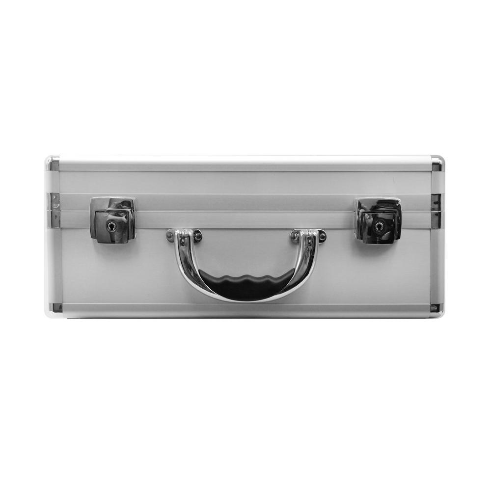 10.75 in. Smooth Silver Aluminum Tool Case with Foam - Super Arbor