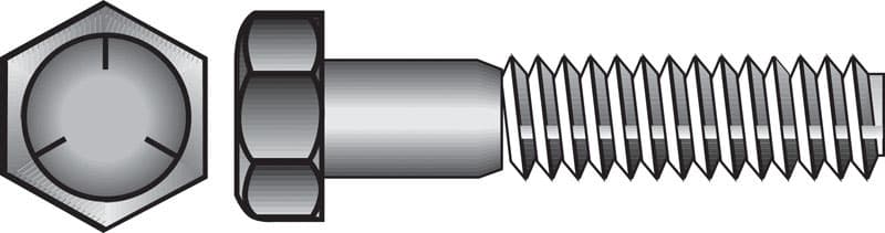 Hillman 3/8 in. Diameter x 1 in. Length Grade 5 Heat-Treated Zinc Steel Hex Head Cap Screw, 100-Pack