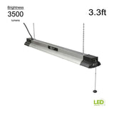 40 in. 64-Watt Equivalent Integrated LED Black Brushed Nickel Shop Light with Bluetooth Speakers 3500 Lumens 4000K