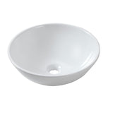 LORDEAR 16 in. x 16 in. Vessel Sink Modern Bathroom Above Round Bowl in White Porcelain Ceramic Vessel Vanity Sink Art Basin