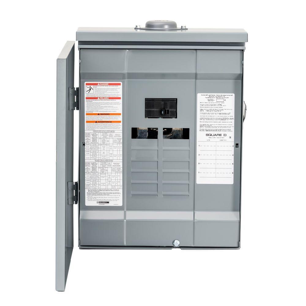 Homeline 100 Amp 20-Space 40-Circuit Outdoor Main Breaker Plug-On Neutral Load Center - Super Arbor