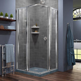 Cornerview 34-1/2 in. x 72 in. Framed Corner Sliding Shower Door Enclosure in Chrome without Handle - Super Arbor