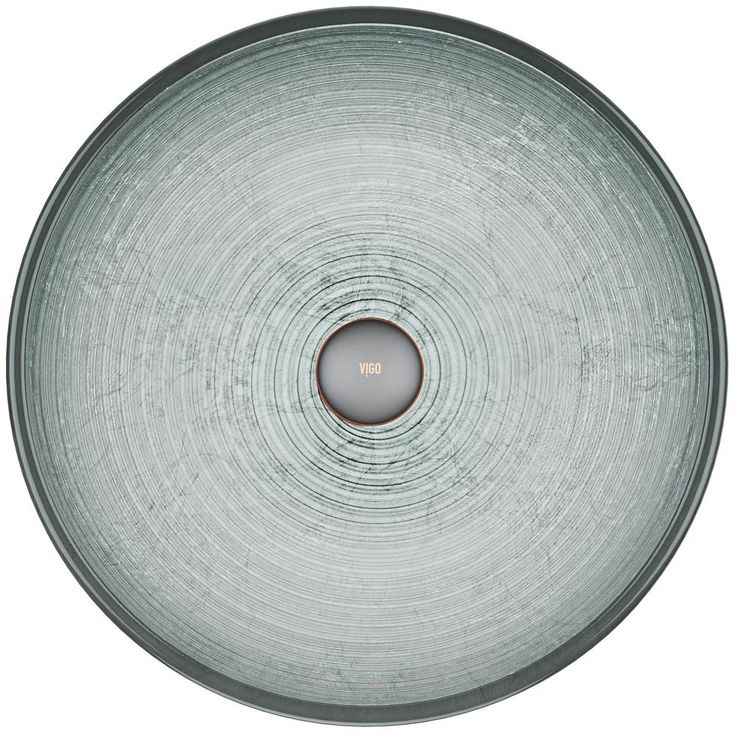 VIGO Handmade Glass Round Vessel Bathroom Sink in Simply Silver