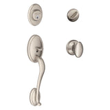 Wakefield Aged Bronze Single Cylinder Deadbolt with Siena Knob Door Handleset - Super Arbor