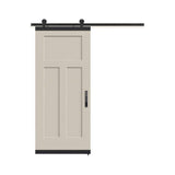 36 in. x 84 in. Craftsman Primed Smooth Molded Composite MDF Barn Door with Rustic Hardware Kit