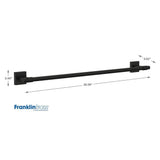 Maxted 3-Piece Bath Hardware Set with Towel Ring, Toilet Paper Holder and 24 in. Towel Bar in Matte Black - Super Arbor