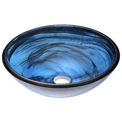 ANZZI Soave Series Deco-Glass Vessel Sink in Sapphire Wisp - Super Arbor