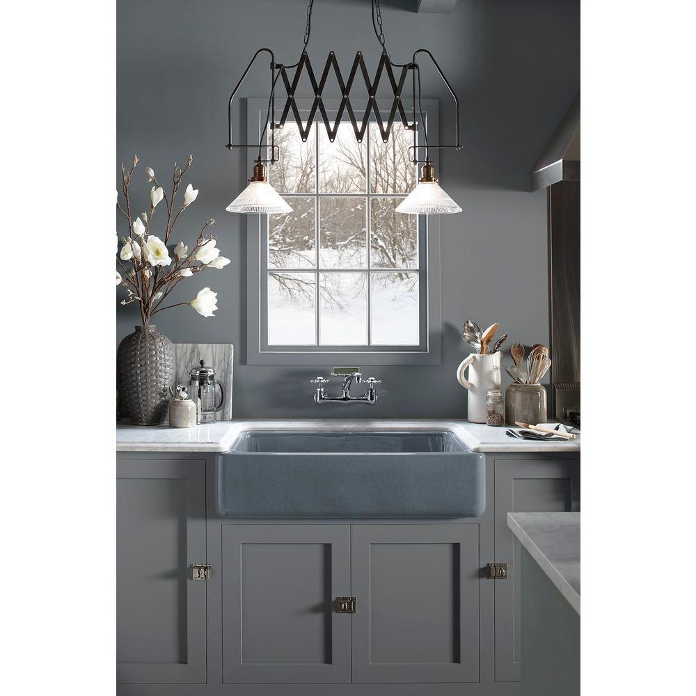 Whitehaven Farmhouse Apron Front Self-Trimming Cast Iron 36 in. Single Bowl Kitchen Sink in White - Super Arbor