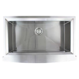 Studio Farmhouse/Apron-Front Stainless Steel 36 in. Single Bowl Kitchen Sink in Brushed Finish