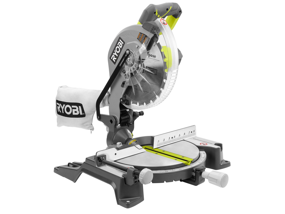 RYOBI 10 in. Compound Miter Saw with LED and Stand