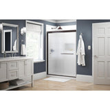 Simplicity 60 in. x 70 in. Semi-Frameless Traditional Sliding Shower Door in Bronze with Rain Glass - Super Arbor