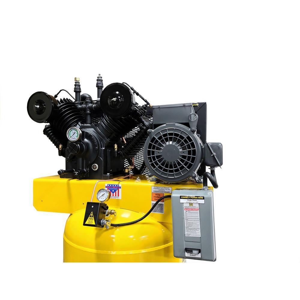 Industrial Series 80 Gal. 7.5 HP 1-Phase Electric Air Compressor with pressure lubricated pump - Super Arbor