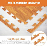 Gymax 12 Pieces EVA Foam Floor Interlocking Tile Mat w/ Natural Wood Grain