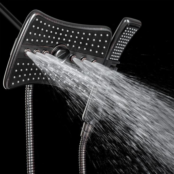 4-spray 9 in. Dual Shower Head and Handheld Shower Head in Antique Bronze
