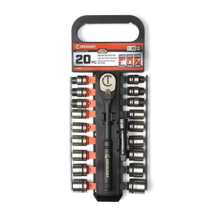 Crescent 20-Piece Standard (SAE) and Metric Black Oxide Mechanics Tool Set