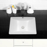 18 in. x 14 in. Vessel Sink Rectangle Undermount Bathroom Sink White - Super Arbor
