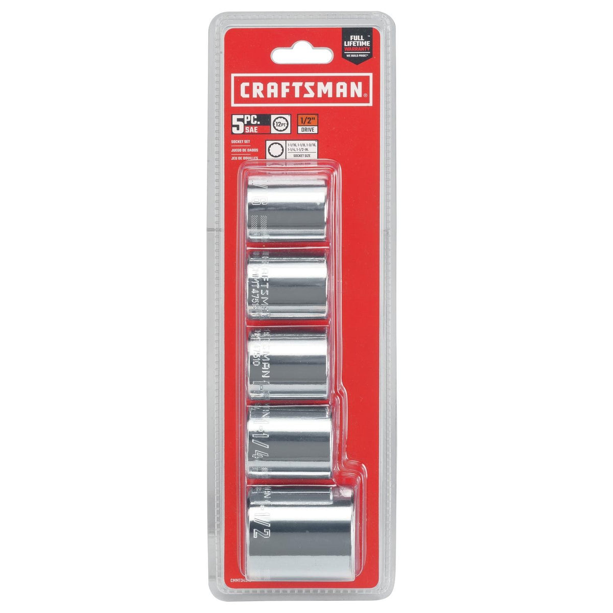 Craftsman SAE 12 Point Standard Socket Set, 5 pc