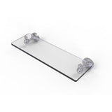 Sag Harbor Collection 16 in. Glass Vanity Shelf with Beveled Edges in Satin Nickel - Super Arbor