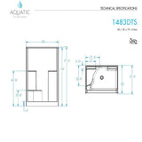 Everyday Diagonal Tile AFR 48 in. x 36 in. x 76 in. 1-Piece Shower Stall with Right Seat and Center Drain in White - Super Arbor