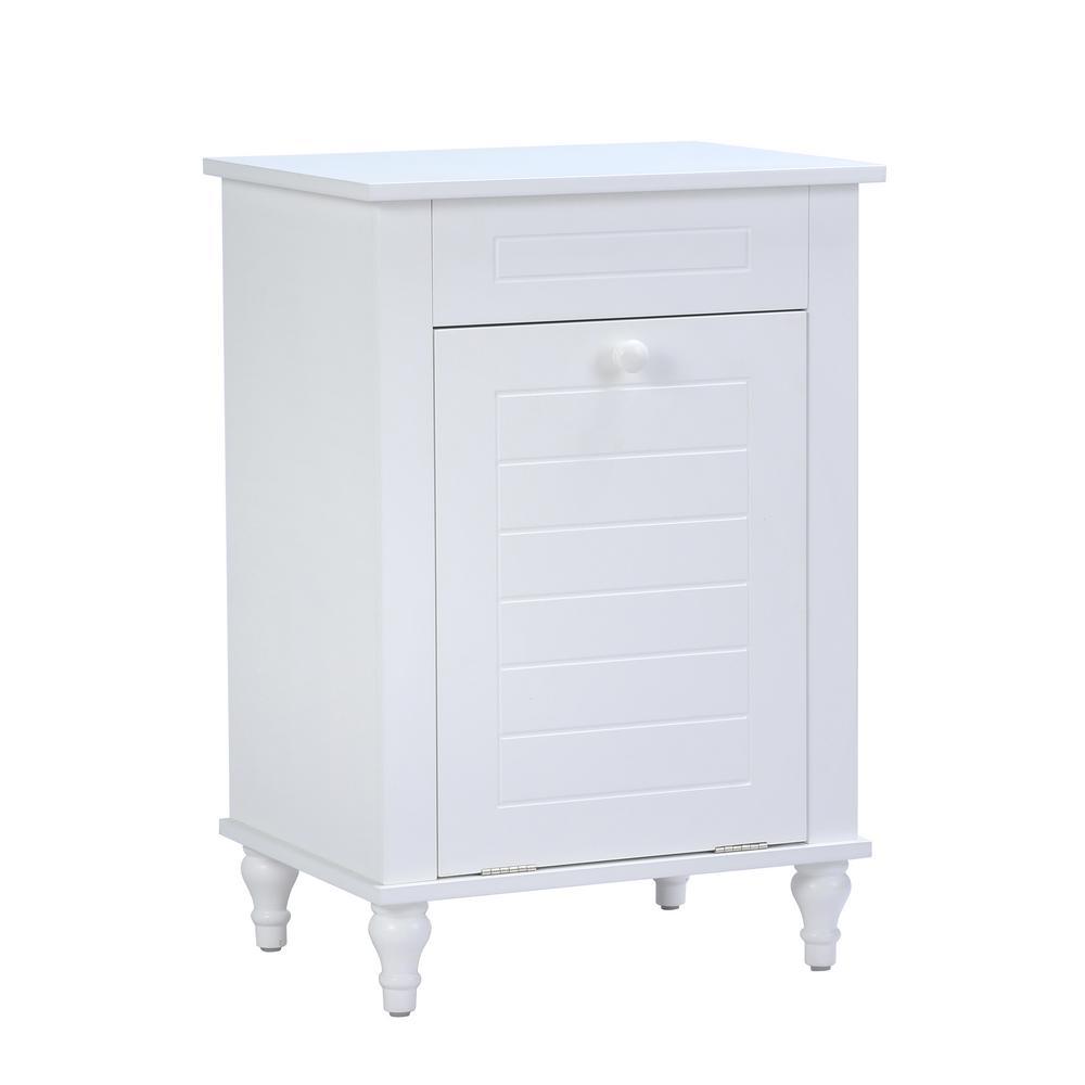 Cary VIII 16 in. W X 12 in. D x 23 in. H Laundry Storage Cabinet in White - Super Arbor
