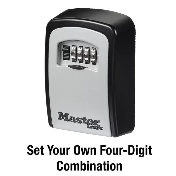 Master Lock 5401D Set Your Own Combination Wall Mount Lock Box, 5 Key Capacity, Black