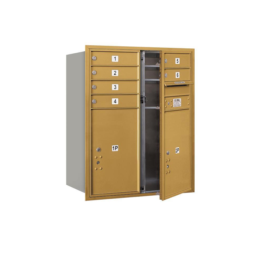 3700 Horizontal Series 6-Compartment with 2-Parcel Locker Recessed Mount Mailbox - Super Arbor