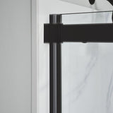 Lagoon Vertical Handle 48 in. L x 34 in. W x 80 in. H Center Drain Alcove Shower Kit in Slate and Matte Black - Super Arbor