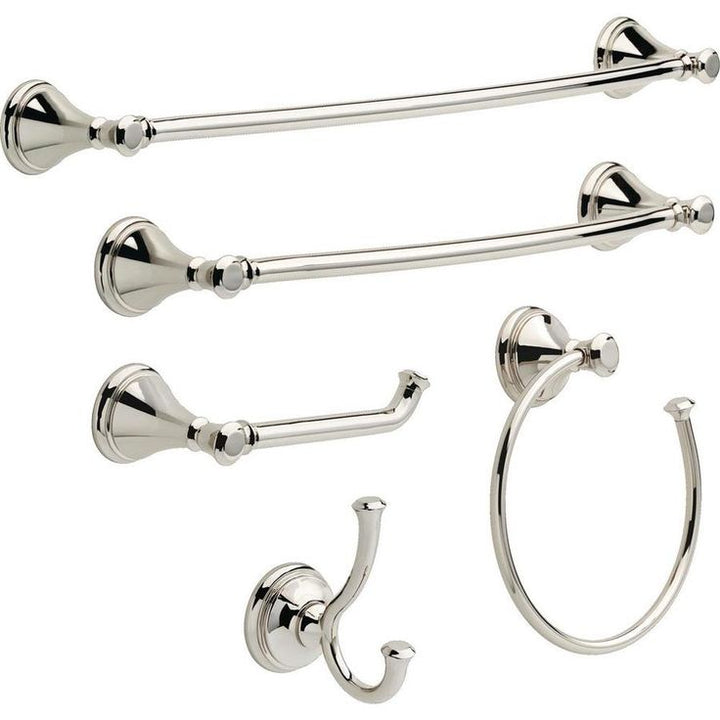 Delta  Cassidy 24-in Double Polished Nickel Wall Mount Double Towel Bar