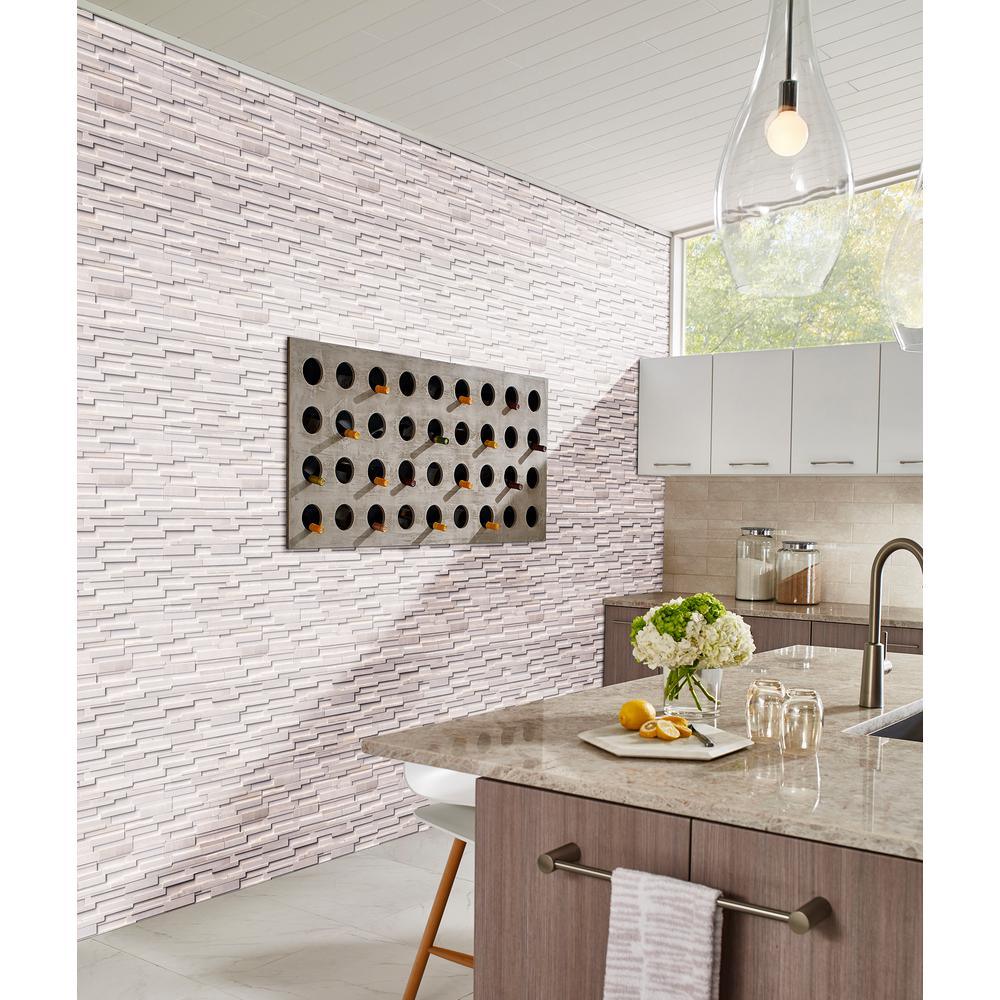 Arctic White 3D Ledger Panel 6 in. x 24 in. Honed Marble Wall Tile (10 cases / 60 sq. ft. / pallet) - Super Arbor
