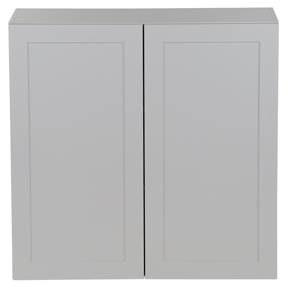 Cambridge Shaker Assembled 30x42x12.5 in. Wall Cabinet with 2 Soft Close Doors in White - Super Arbor