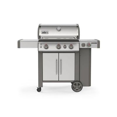 Weber Genesis II S-335 Stainless 3-Burner Liquid Propane Gas Grill with 1 Side Burner