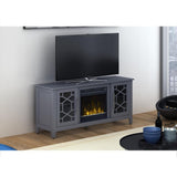 Clarion 54 in. Media Console Electric Fireplace in Cool Gray - Super Arbor