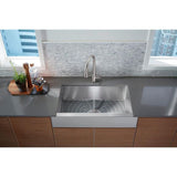 KOHLER Ludington Farmhouse Apron Front Stainless Steel 32 in. Single Bowl Kitchen Sink Kit with Accessories
