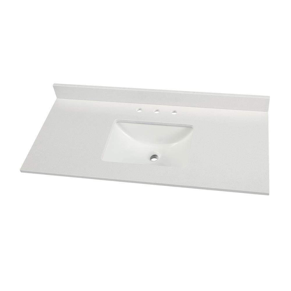 49 in. W Marble Vanity Top in Carrara - Super Arbor