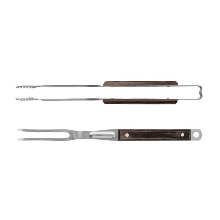 Churrasco Stainless Steel Grill Tongs and Grill Fork