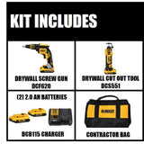 20-Volt MAX XR Lithium-Ion Cordless Drywall Screwgun/Cut-out Tool Combo Kit (2-Tool) with (2) Batteries 2Ah and Charger - Super Arbor