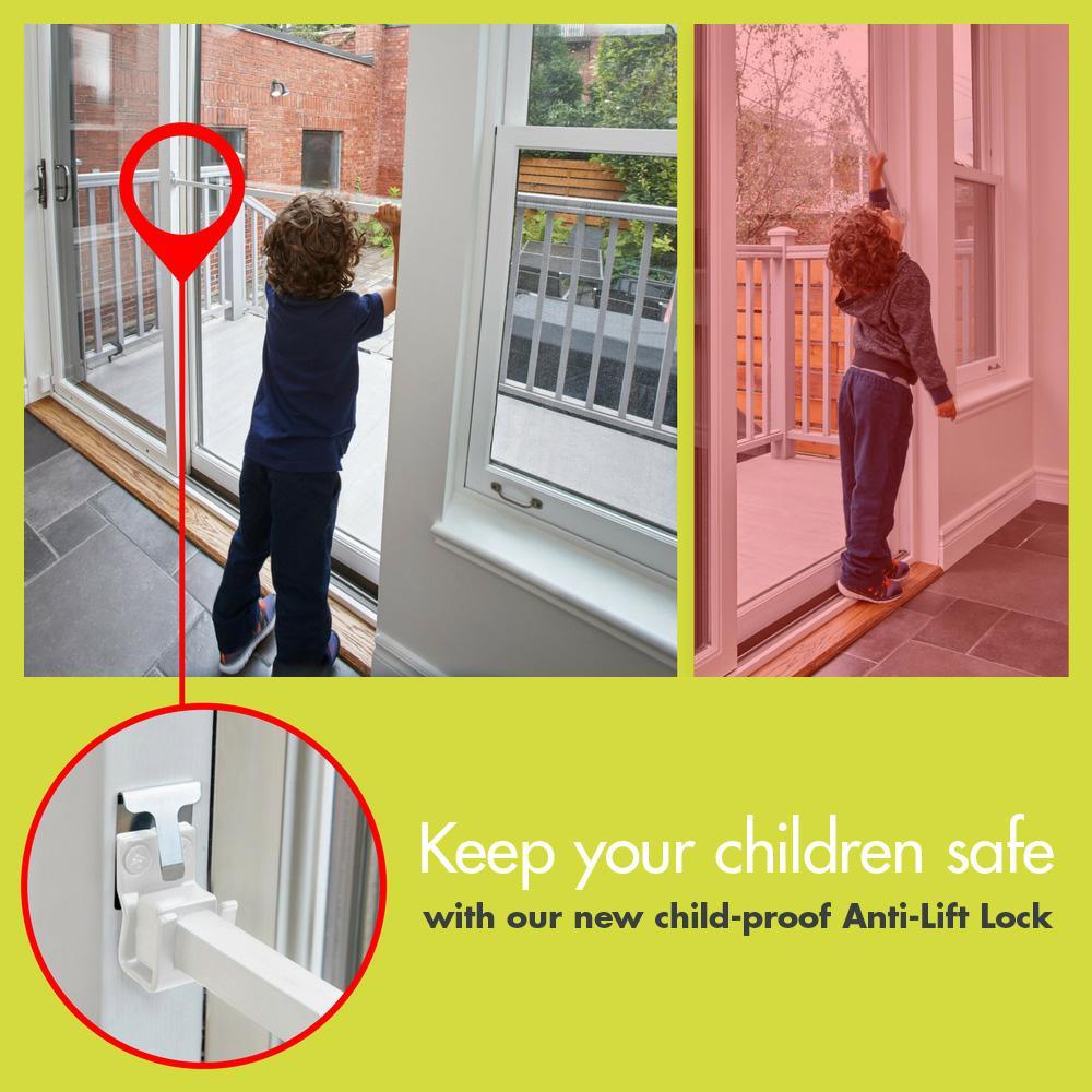 Patio Door Security Bar with Anti-Lift Lock (Black) - Super Arbor