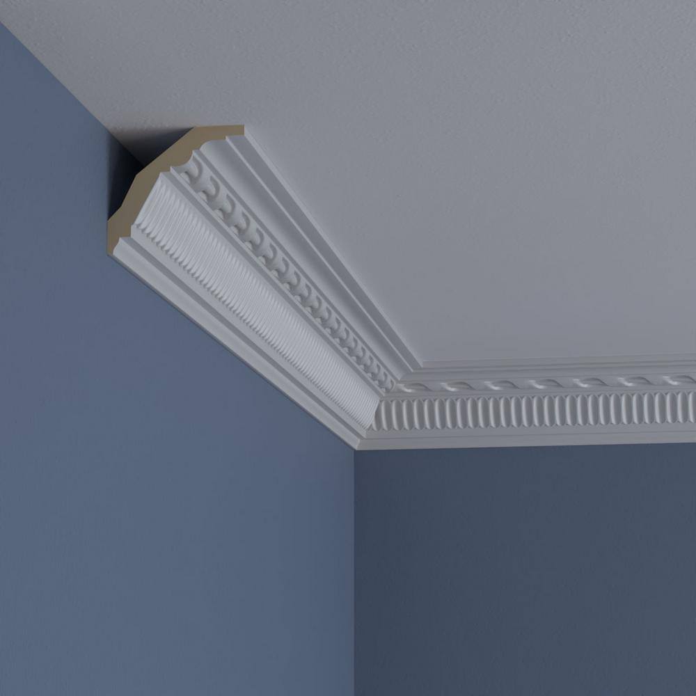 Ekena Millwork 3 in. x 2-3/4 in. x 94-1/2 in. Polyurethane Modern Valeriano Rope Crown Moulding
