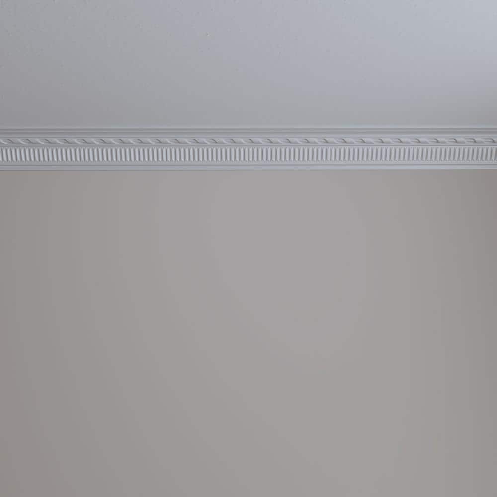 Ekena Millwork 3 in. x 2-3/4 in. x 94-1/2 in. Polyurethane Modern Valeriano Rope Crown Moulding