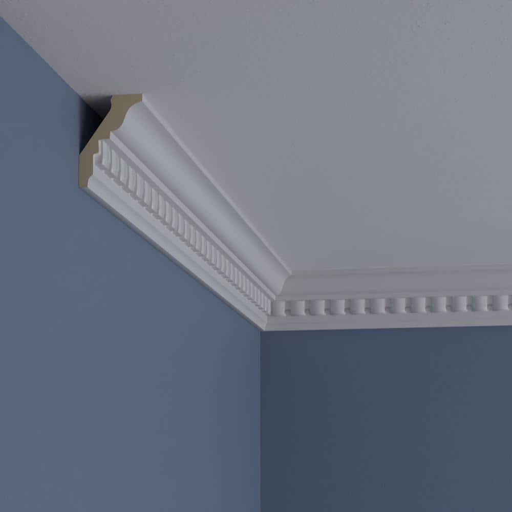 Ekena Millwork 1-7/8 in. x 2-3/4 in. x 94-1/2 in. Polyurethane Dentil Crown Moulding
