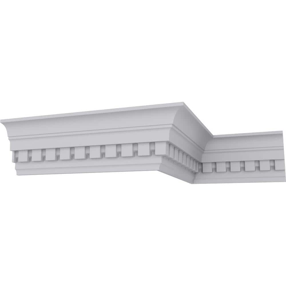 Ekena Millwork 2 in. x 3 in. x 94-1/2 in. Polyurethane Dentil Crown Moulding