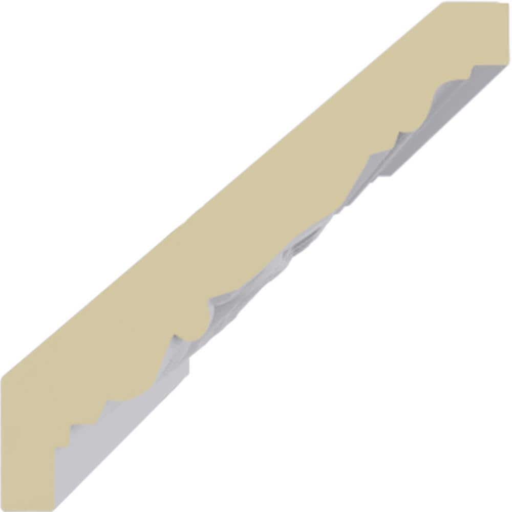 Ekena Millwork 3-1/4 in. x 3-1/4 in. x 94-1/2 in. Polyurethane Fleur De Lis Crown Moulding